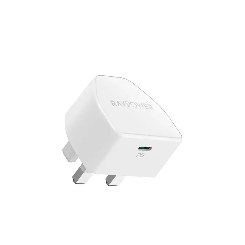 شاحن جداري RAVPower RP-PC1041 PD 20W بمنفذ USB-C – قابس UK – أبيض