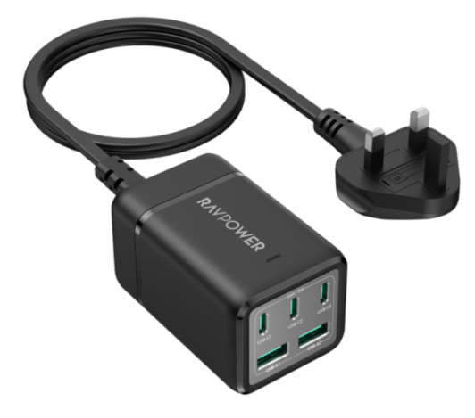 مشترك شحن RAVPower RP-PC1045 75W بـ 5 منافذ بدون فيش AC