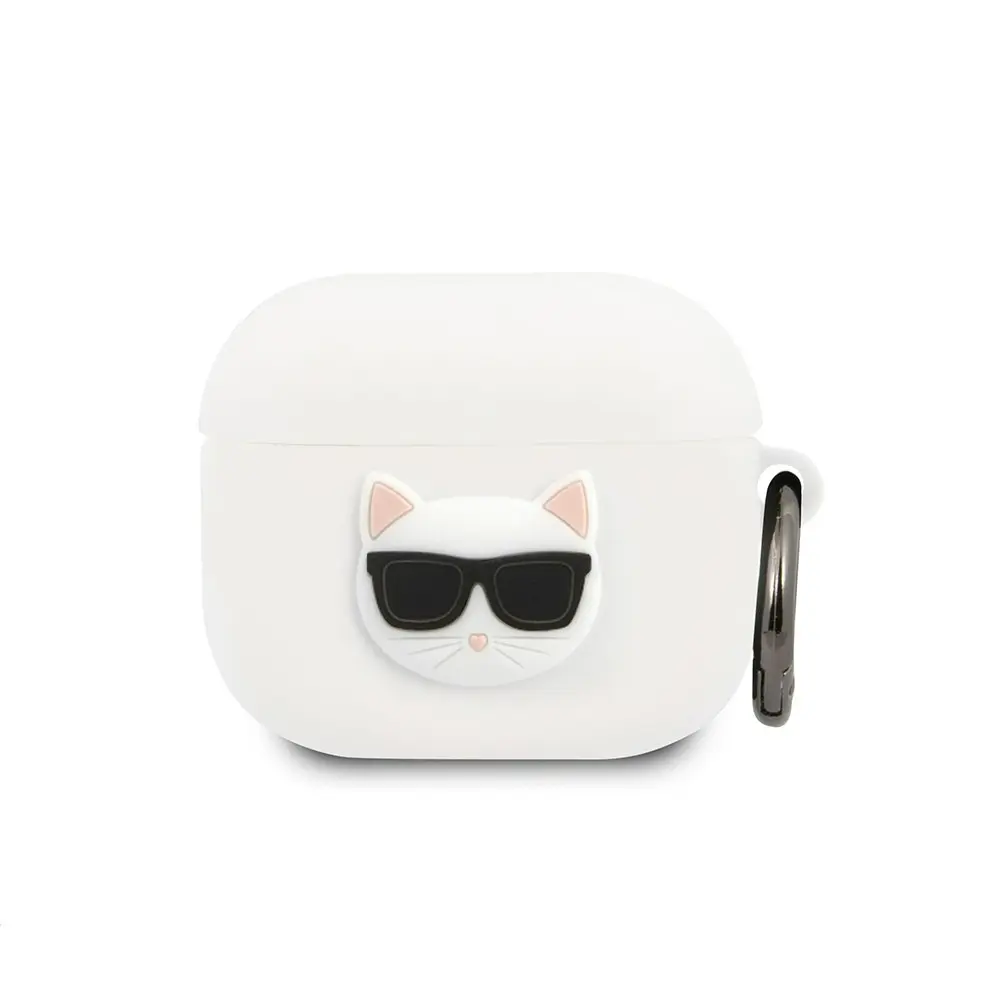 كفر Karl Lagerfeld Silicone Choupette لـ AirPods 3 - أبيض KLACA3SILCHWH