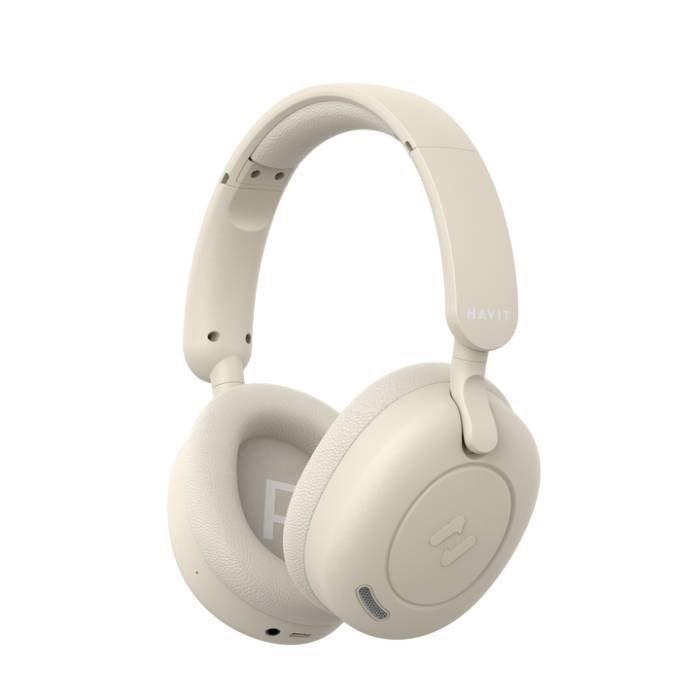 Havit-H655BT Audio series-Bluetooth headphone - Beige