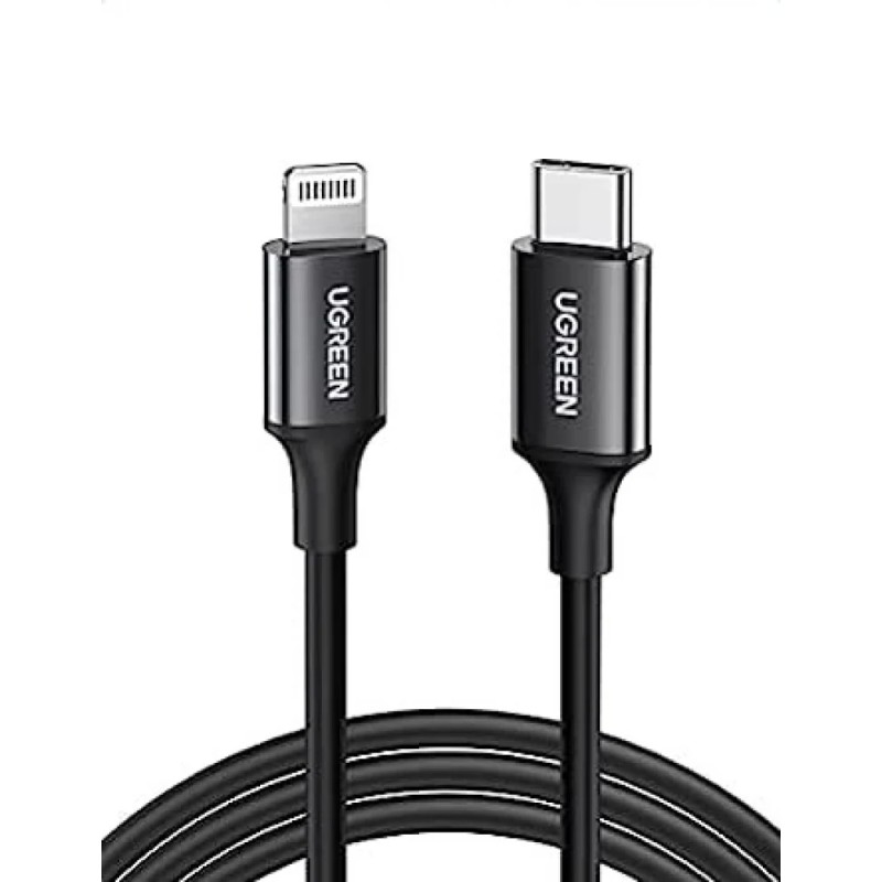 UGREEN USB-C to Lightning Cable M/M Nickel Plating ABS Shell 1m (Black)US171