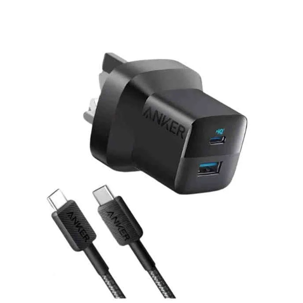 Anker 323 Charger With 322 USB-C to USB-C Cable (33W , 3ft) -Black