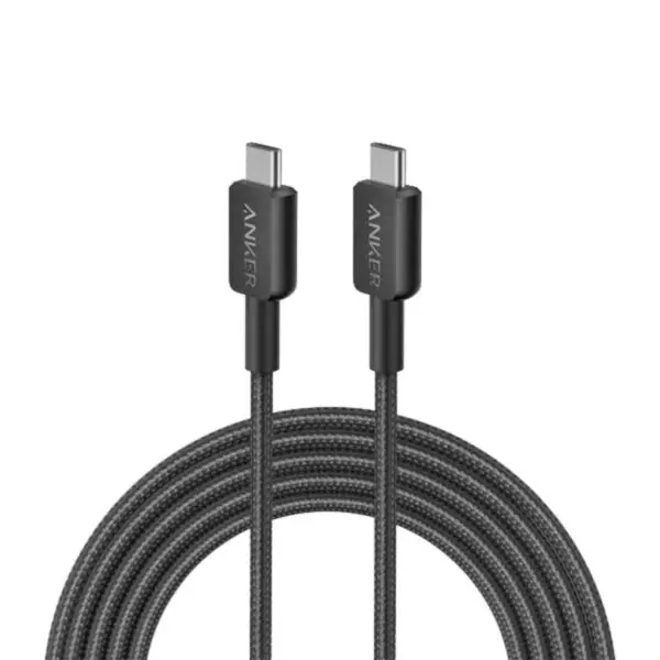 Anker 322 USB-C to USB-C Cable 60W Braided (0.9m/3ft) -Black