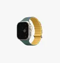 Uniq Revix Evo Reversible Strap For Apple Watch 49/45/44/42mm - Viridian Green / Burnt Yellow