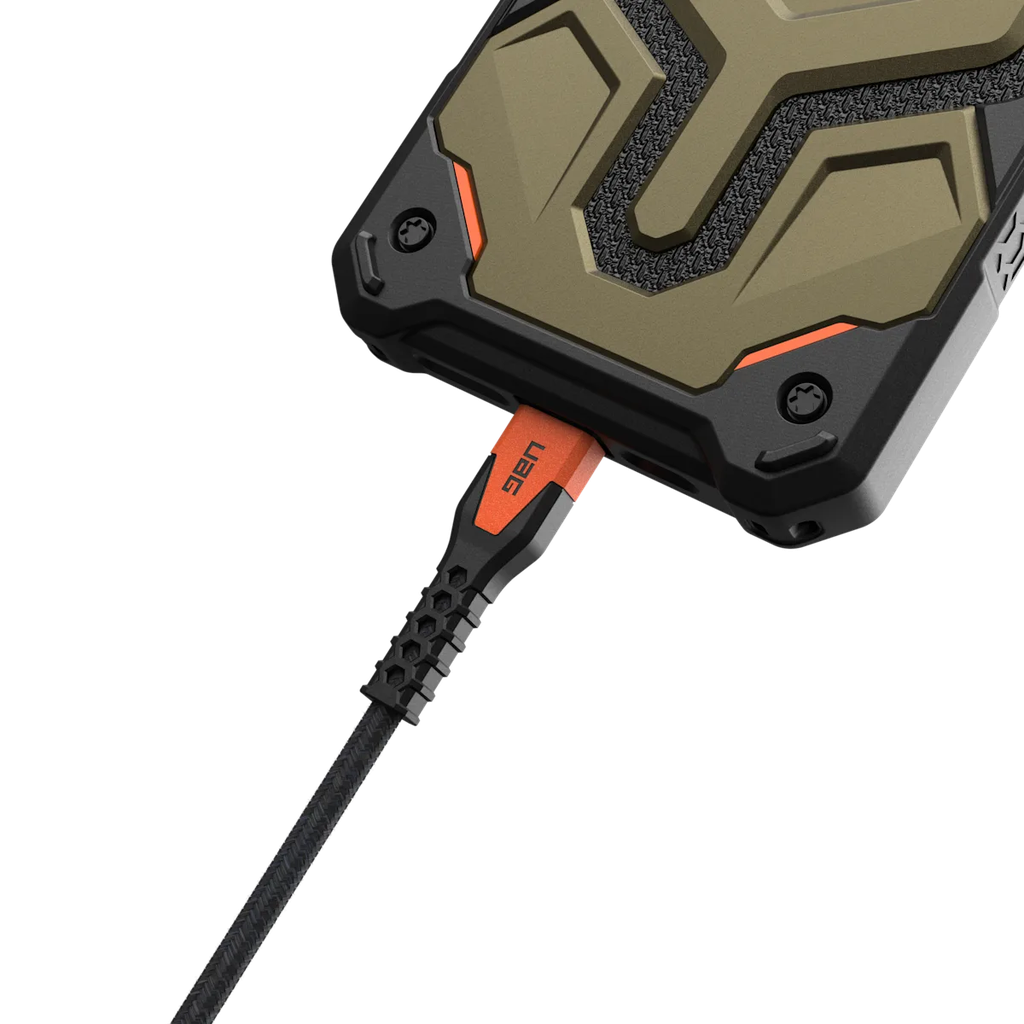 كابل UAG USB-C إلى USB-C، طوله 1.5 متر، وقدرته 60 واط، رقم الموديل 9B4413114097 – أسود وبرتقالي