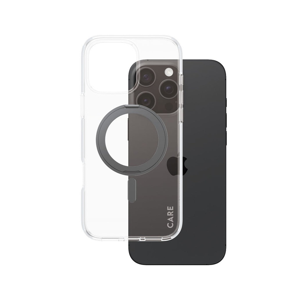 كفر CARE by PanzerGlass® Feature مع ستاند و MagSafe لآيفون 16 Pro Max (6.9 إنش) – أسود