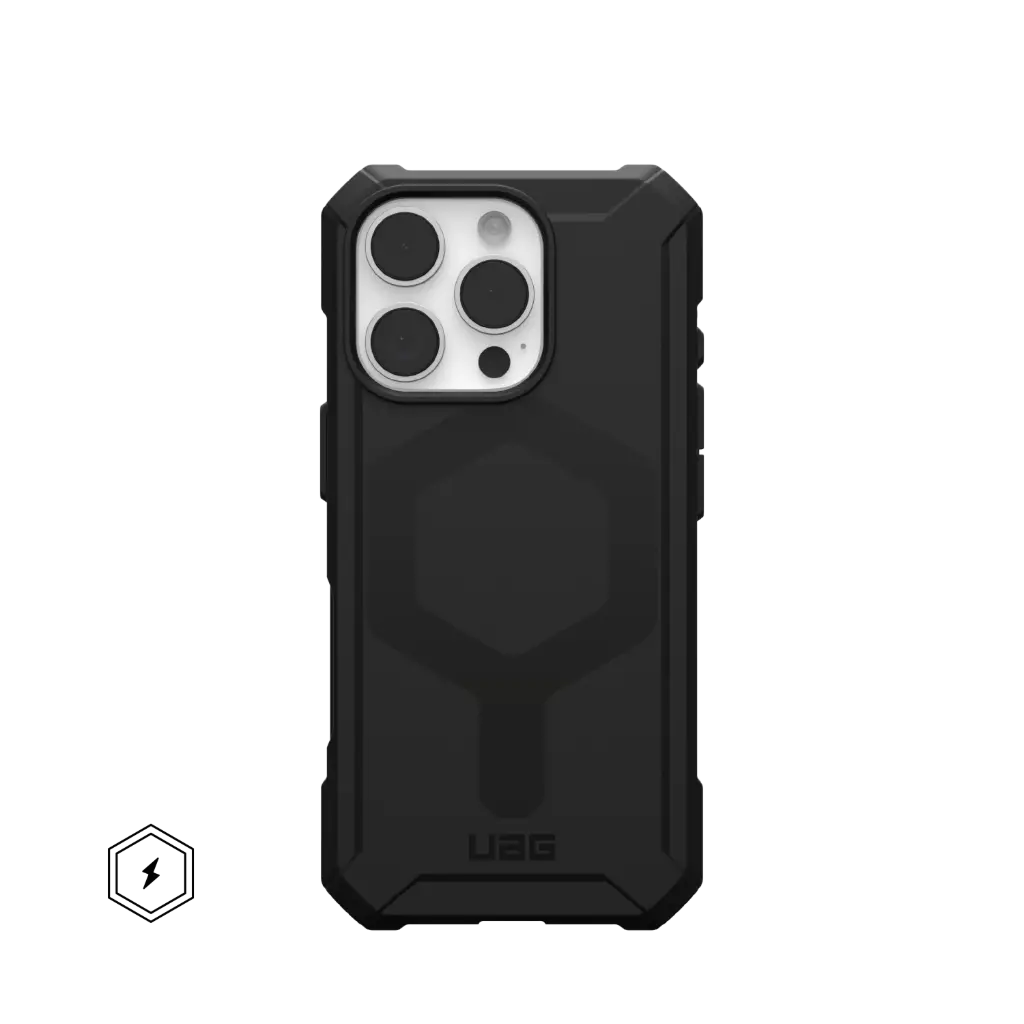 جراب UAG الأساسي المقاوم للصدمات لهاتف آيفون 16برو ماج سيف، أسود اللون