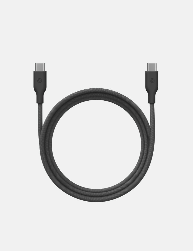 كيبل Bazic GoCharge Weave USB-C إلى USB-C بقوة 60 واط و480Mbps بطول 1.5 متر – أسود