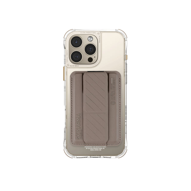 SkinArma Bundle Saido Kado Mag-Charge card Holder + Saido Magsafe case for iPhone 16 Pro - Champagne
