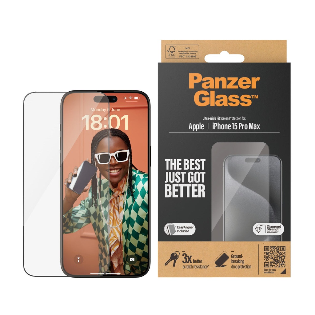 PanzerGlass iPhone 15 Pro Max 6.7" | UWF | Clear - 2812