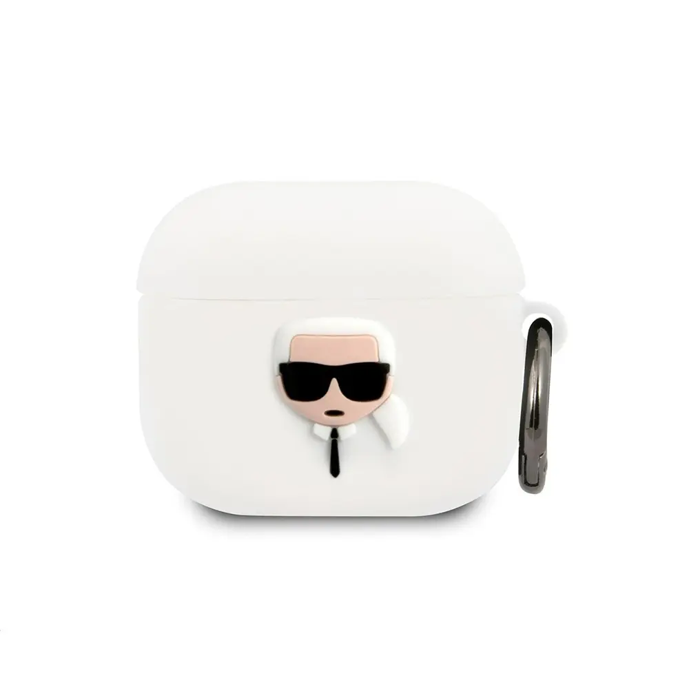 كفر Karl Lagerfeld Karl Head سيليكون لـ AirPods 3 - أبيض