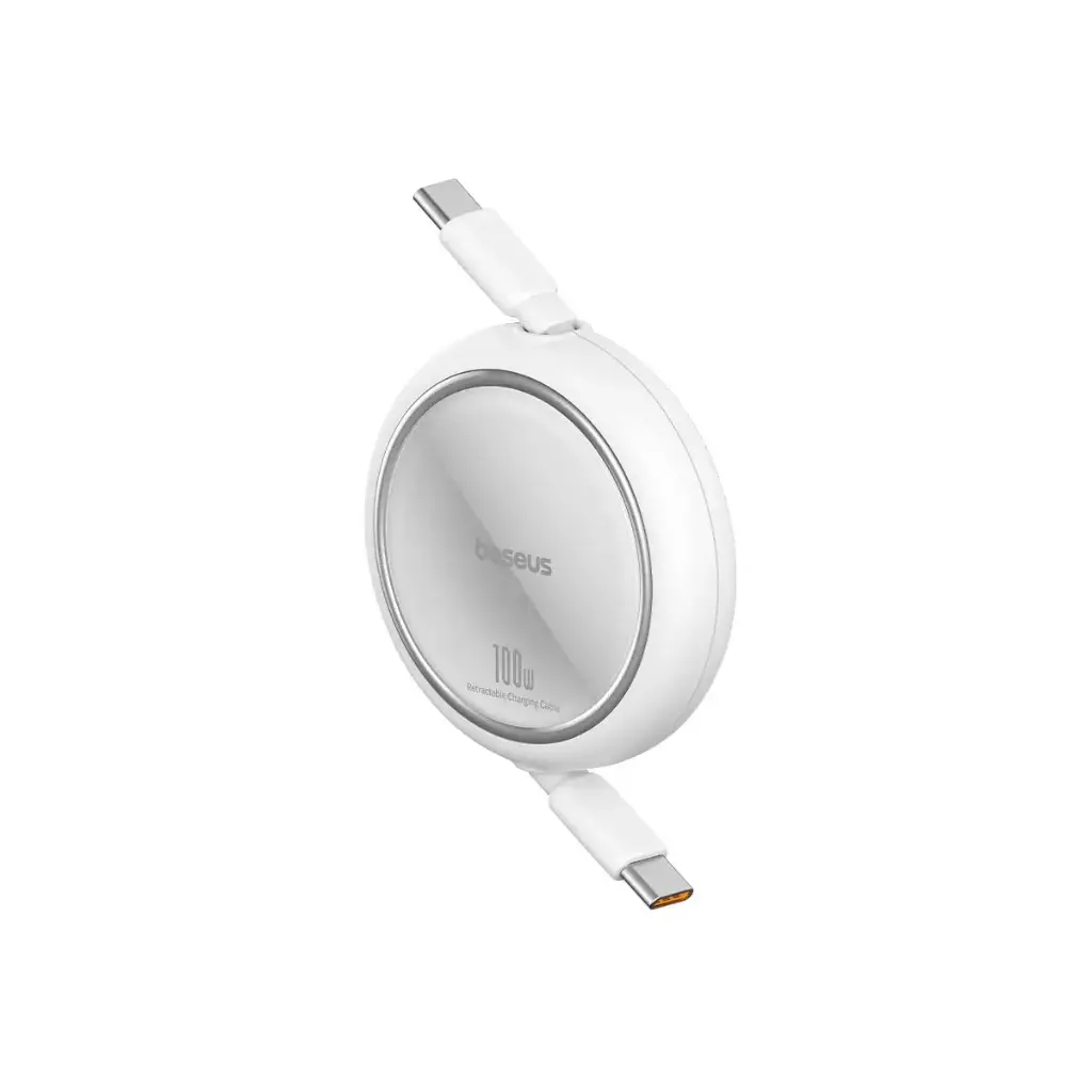 Baseus Free2Draw Mini Retractable Charging Cable Type-C to Type-C 100W 1m Moon White
