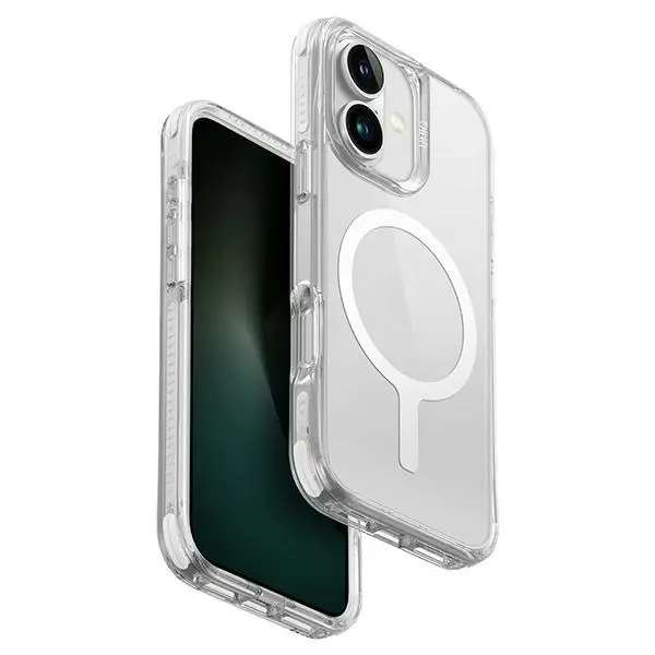 كفر UNIQ Hybrid Combat Luminous MagClick لـ iPhone 16 - أبيض مضيء