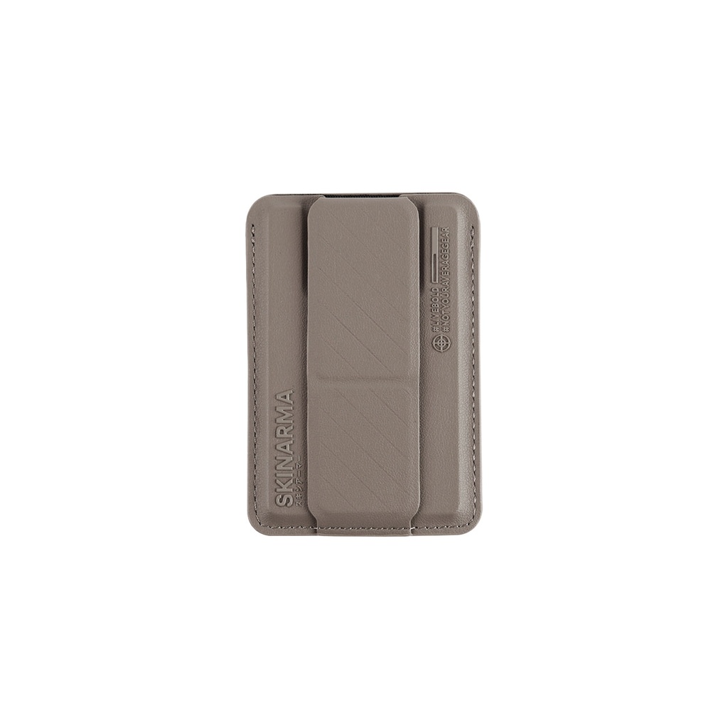 حامل بطاقات مغناطيسي SKINARMA Kado MagSafe مع مسكة وستاند - شامبين