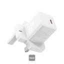 شاحن جداري صغير Baseus GaN5 بمنفذ USB-C بقوة 30 واط – أبيض