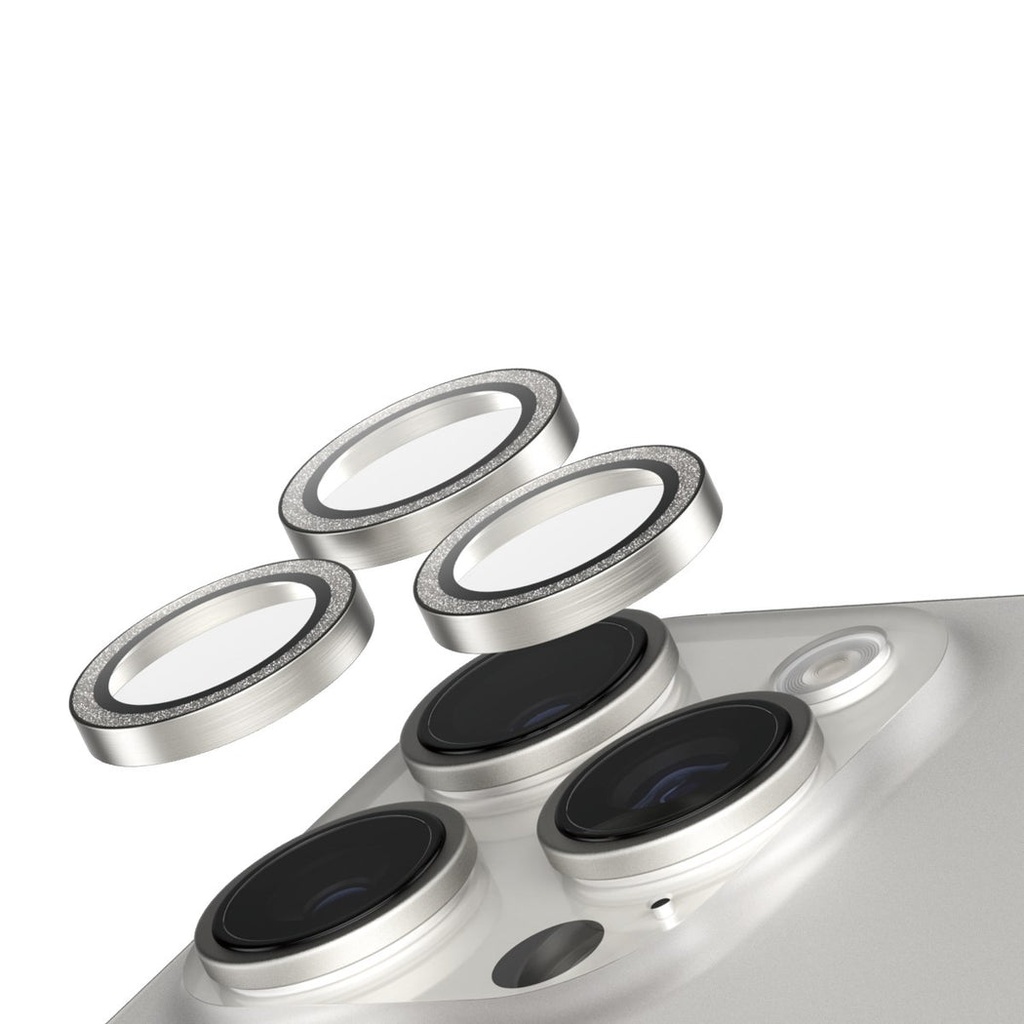 واقي عدسات الكاميرا SAFE. by PanzerGlass لـ iPhone 16 Pro و iPhone 16 Pro Max - فضي لامع
