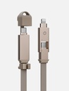 Energea Sheath 2 in 1 USB-C to USB-C + Lightning 480Mbps 60W 15cm Cable - Gold