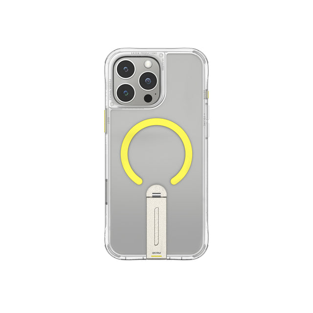 كفر SkinArma Helix مع ستاند دوّار 360 و MagSafe لـ iPhone 16 Pro - شفاف