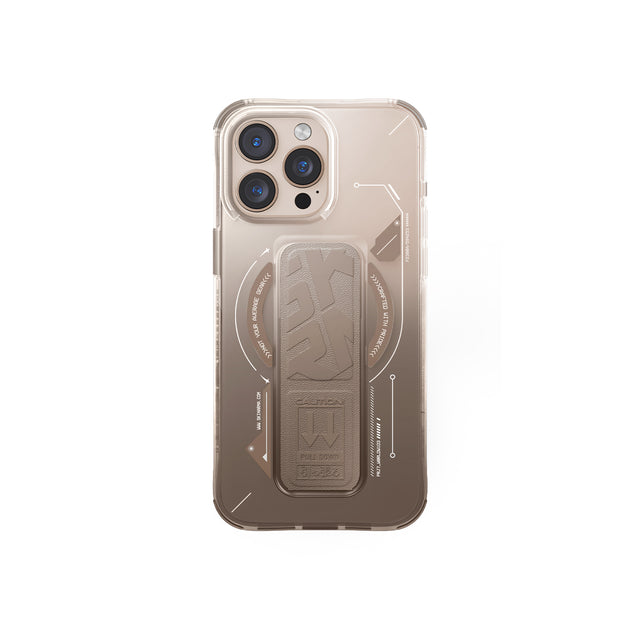 كفر SkinArma Helio مع ستاند قبضة و MagSafe لـ iPhone 16 Pro Max - ذهبي