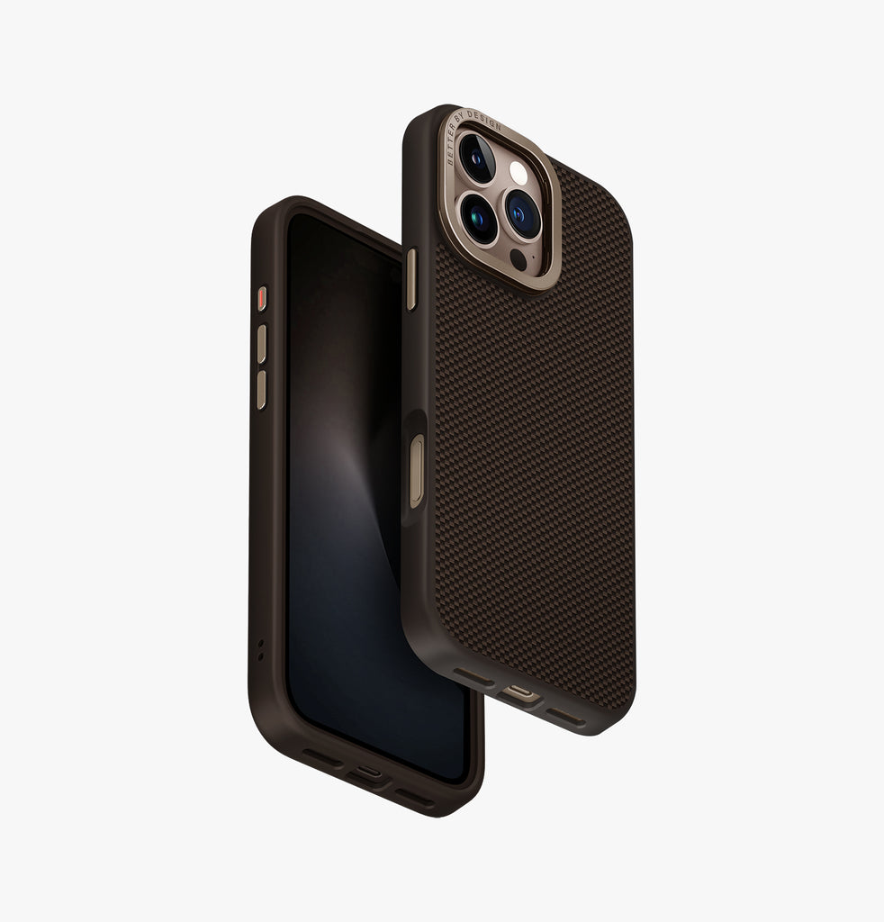 Uniq Hybrid Keva Max MagSafe case with Camera Stand for iPhone 16 Pro – Umber Brown