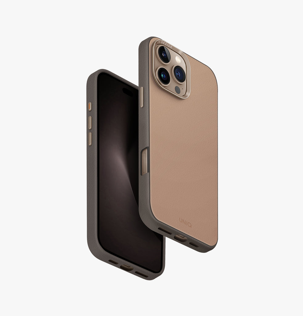 كفر UNIQ Hybrid Lyden DS MagSafe لـ iPhone 16 Pro Max - بيج طبيعي/رمادي