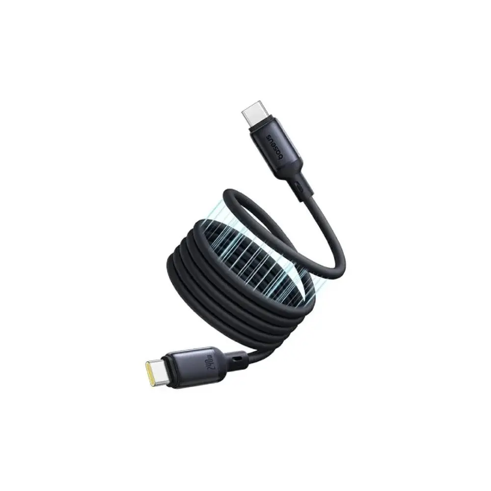 كيبل شحن سريع مغناطيسي Baseus PicoGo من USB-C إلى USB-C بقوة 240 واط 1 متر – أسود