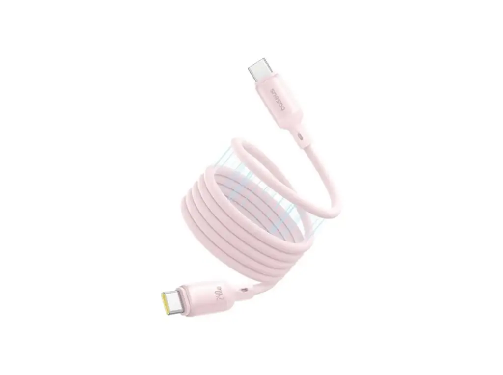 Baseus PicoGo USB-C to USB-C Magnetic Liquid Silicone 240W Fast Charging Cable 1m - Baby Pink