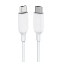 كابل أنكر باورلاين III USB-C إلى USB-C أبيض 0.9 متر