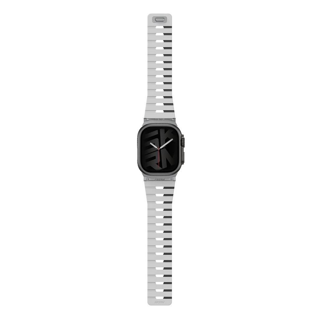 سير مغناطيسي SKINARMA Gemini لـ Apple Watch مقاس 45/46/49 ملم - أبيض طباشيري/أسود