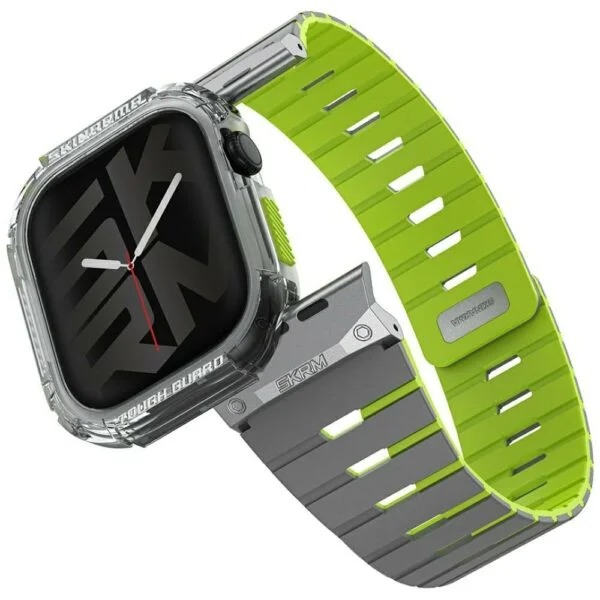 SkinArma Gemini Magnetic Strap + Atom Case Bundle for Apple Watch 46MM - Lime Green