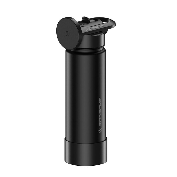 Scosche Stainless Steel  Bottle with Tripod Phone Mount Stand Compatible MagSafe Black