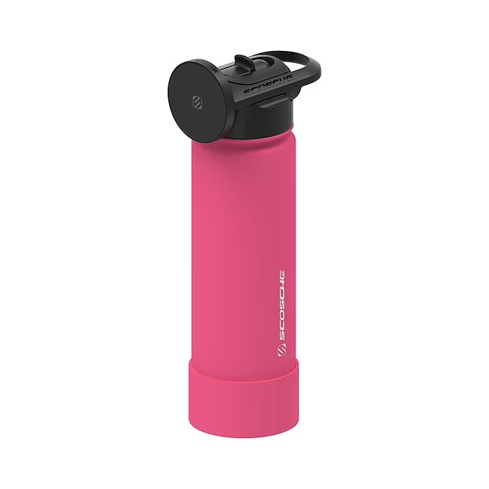 Scosche Stainless Steel  Bottle with Tripod Phone Mount Stand Compatible MagSafe Pink