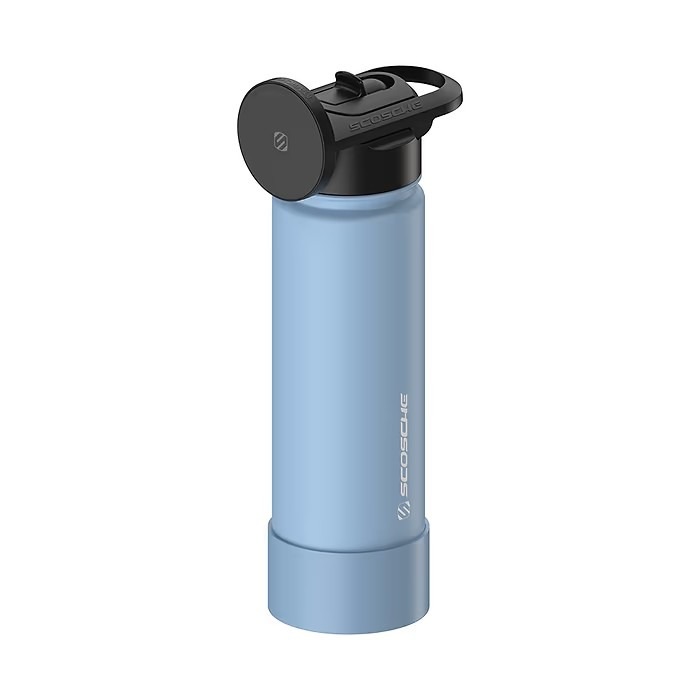 Scosche Stainless Steel  Bottle with Tripod Phone Mount Stand Compatible MagSafe Blue