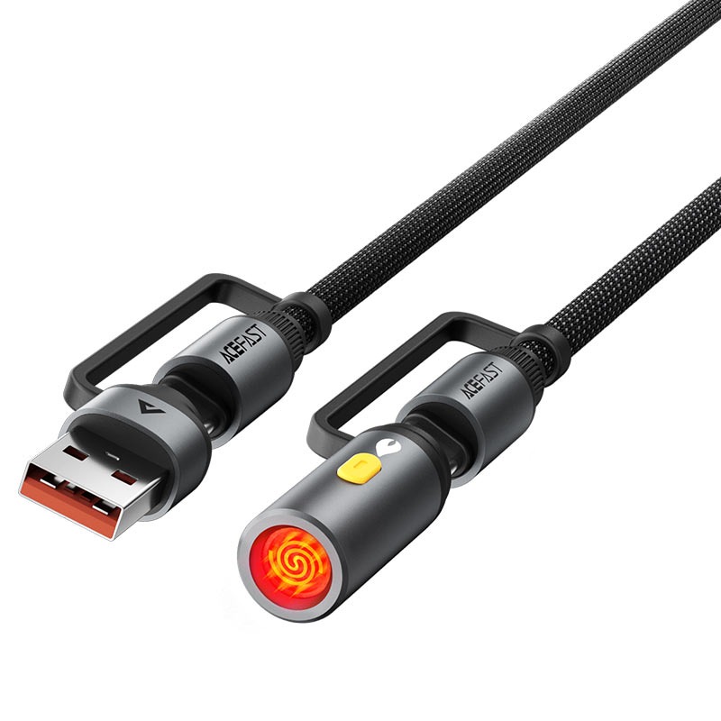 كيبل شحن وبيانات متعدد الوظائف ACEFAST J6 مع محول USB-A وUSB-C ومحول ولاعة السيارة