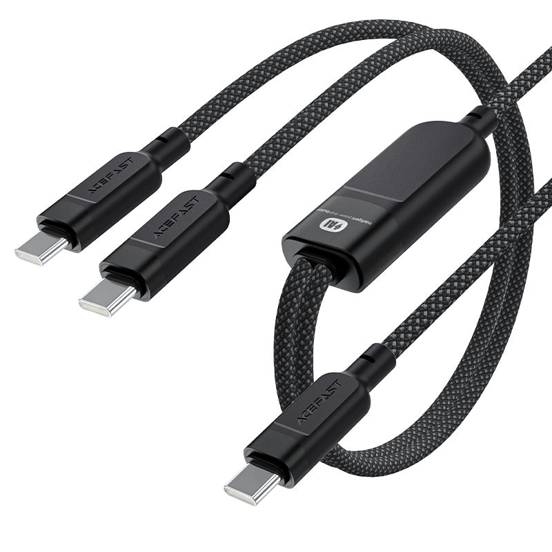 كيبل شحن وبيانات ACEFAST C5-11 من USB-C إلى 2 في 1 بقدرة 100W بتوزيع ذكي ووصلات ألمنيوم