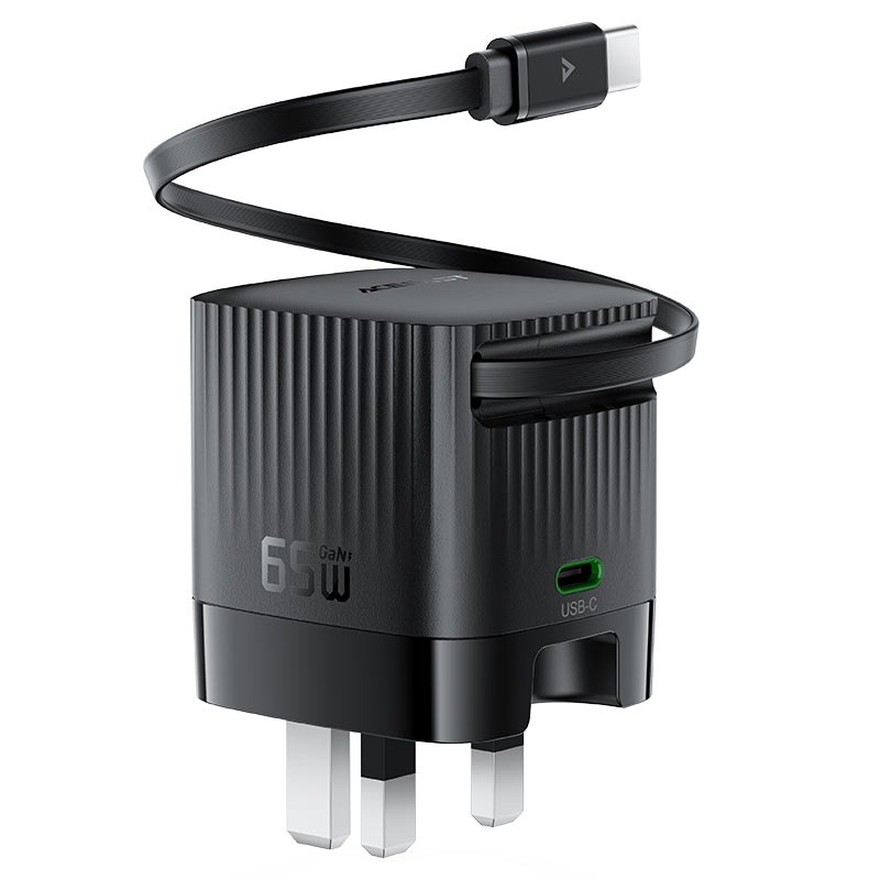 شاحن جداري سريع ACEFAST A129 PD65W GaN (2×USB-C) – قابس بريطاني