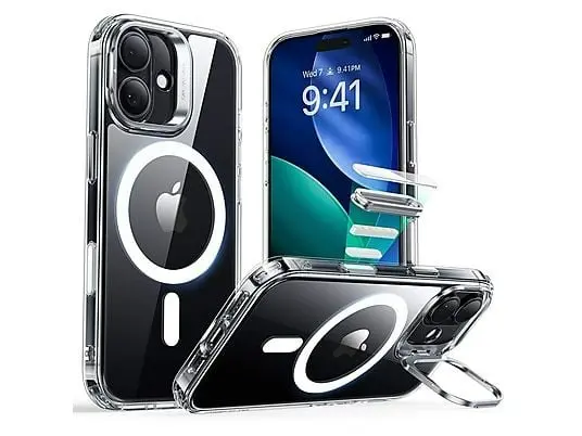 ESR iPhone 17 HaloLock Classic Hybrid Case with Stash Stand (Camera Control Button) Case