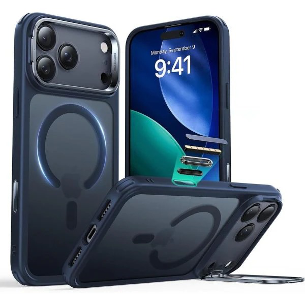 كفر ESR HaloLock Classic Hybrid لـ iPhone 17 Pro مع Stash Stand و Camera Control