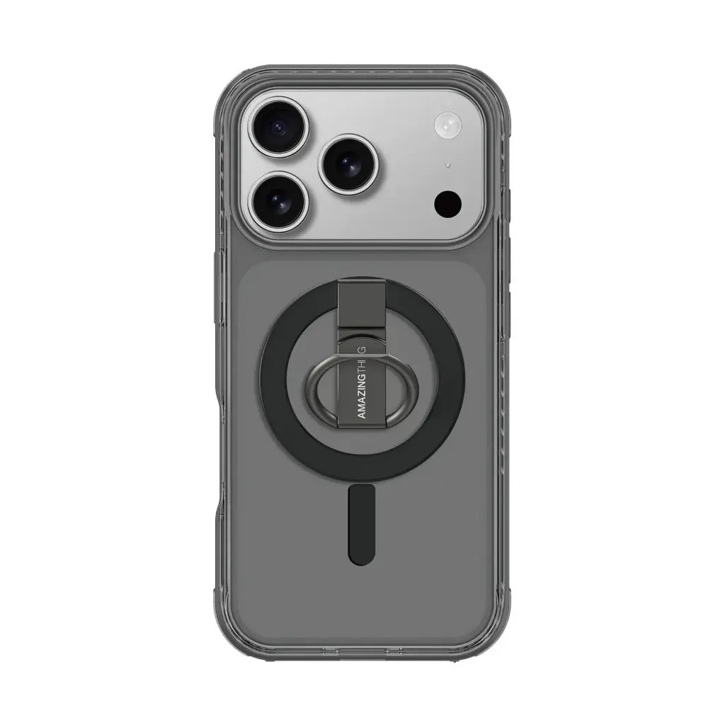 AMAZINGTHING TITAN PRO GRIP RING SET MAG DROP PROOF CASE FOR IPHONE 17 PRO 6.3 (Color: BLACK)