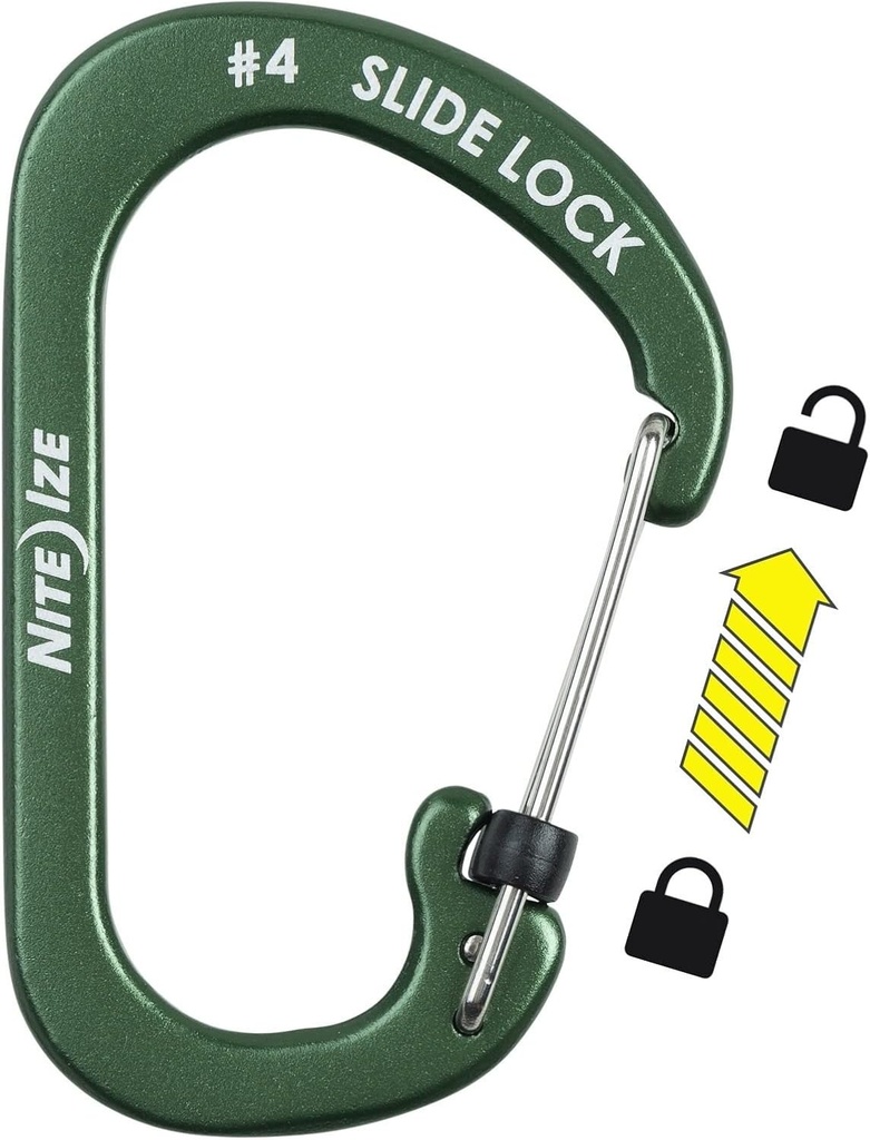 NiteIze SlideLock® Carabiner Aluminum #4 (Olive)