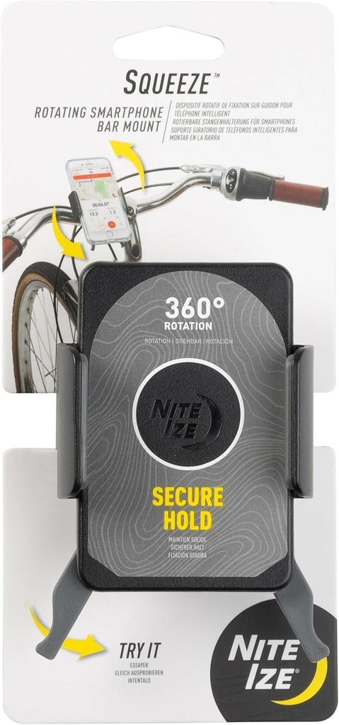 NiteIze SqueezeTM Rotating Smartphone Bar Mount for Bikes
