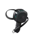 شاحن سيارة BRAVE BCC28 60W بمنفذين مع كيبل USB-C ينسحب