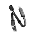 كيبل ميدالية ENERGEA Sheath Key 2 في 1 USB-C إلى USB-C + USB-A بقوة 60 واط و480Mbps بطول 15 سم – رمادي معدني