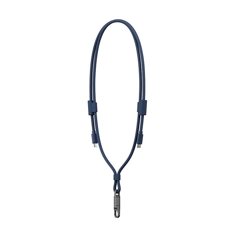 Energea Lasso 2-In-1 USB-C to USB-C 240W  Lanyard With Charging Cable 1.5M - Blue