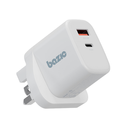Bazic GoPort Velox 1-Port USB-C and 1- Port USB-A 35W PD Wall Charger - White
