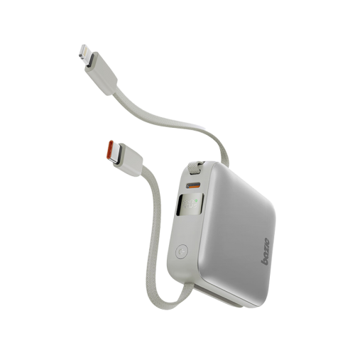 باور بانك 3 في 1 Bazic GoPower Fusion Mini 10K بسعة 10000 مللي أمبير مع كيبل USB-C و Lightning