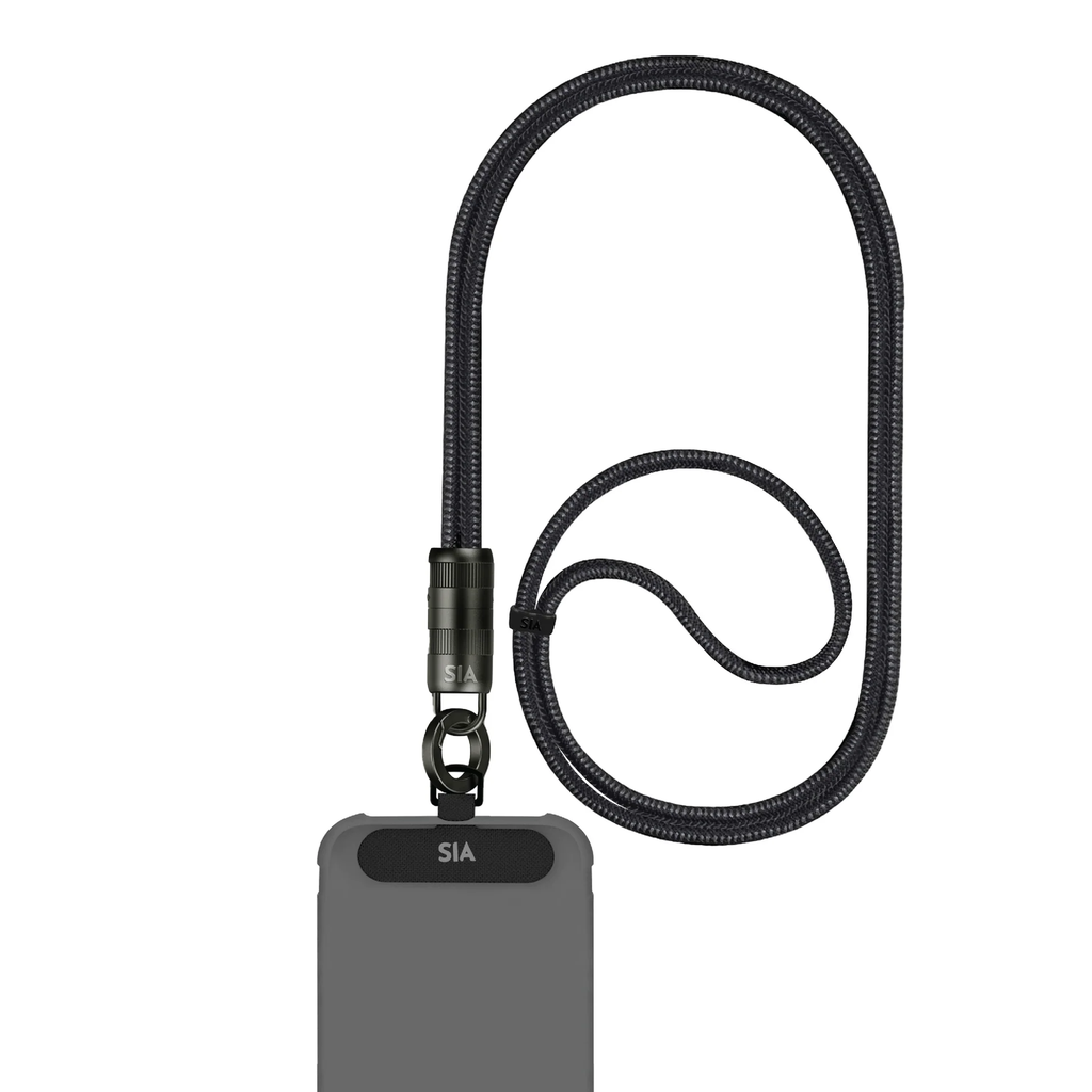 كيبل SIA Power Link بحبل تعليق مغلف بالقماش USB-C إلى USB-C بقوة 60W وطول 1.2M - أسود