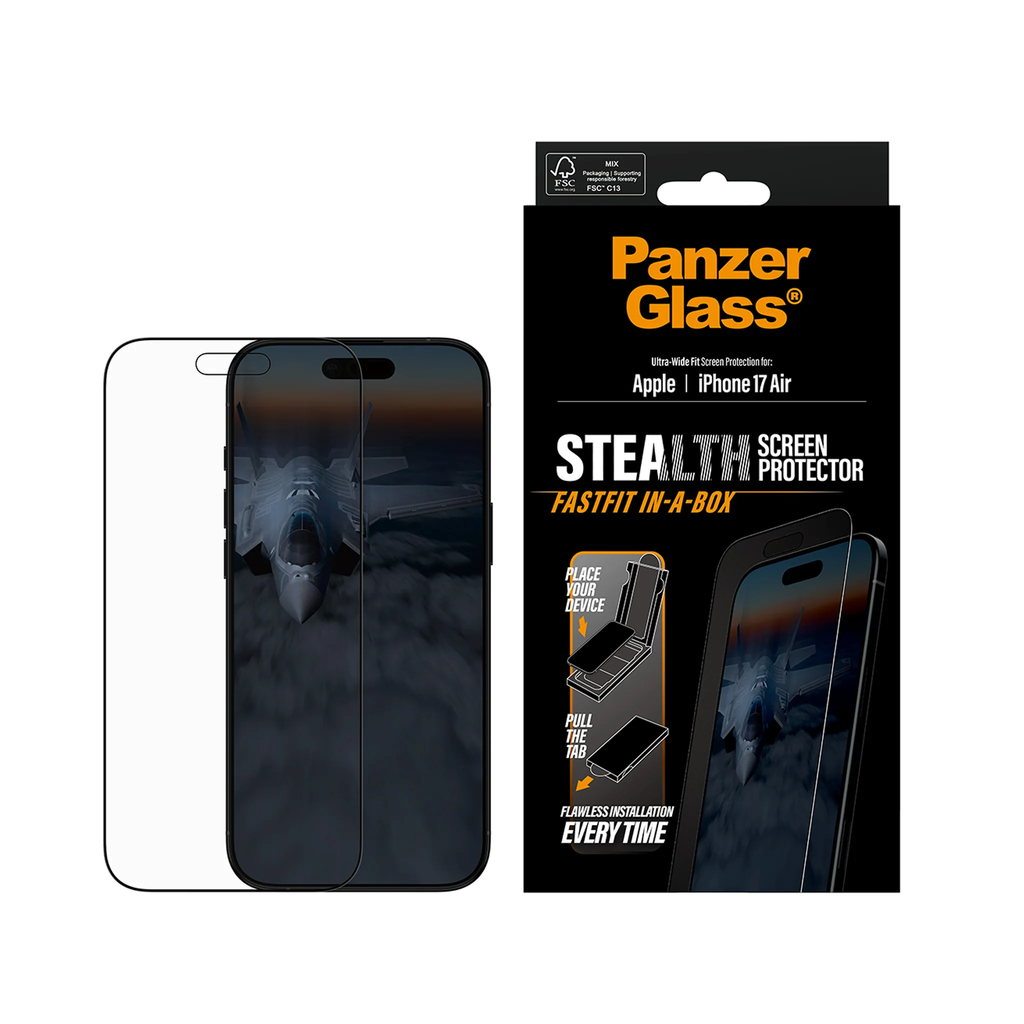 واقي شاشة PanzerGlass Stealth Ultra-Wide Fit لـ iPhone Air - مضاد للانعكاس
