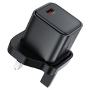 شاحن جداري ACEFAST A124 PD30W GaN (USB-C) – أسود – قابس بريطاني