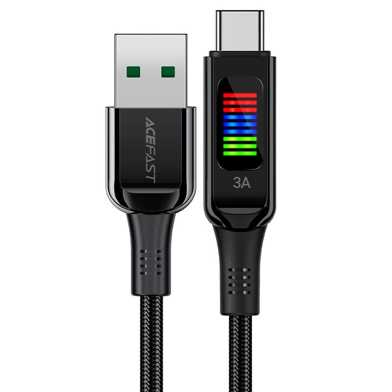 كيبل شحن وبيانات ACEFAST C7-04 من USB-A إلى USB-C بوصلات سبائك الزنك مع شاشة
